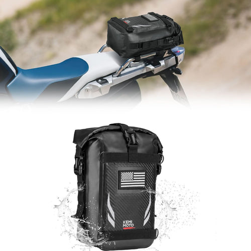 Universal Waterproof Motorcycle Tail Bag for Dirt Bike Adventure 6.5L Grey - Kemimoto