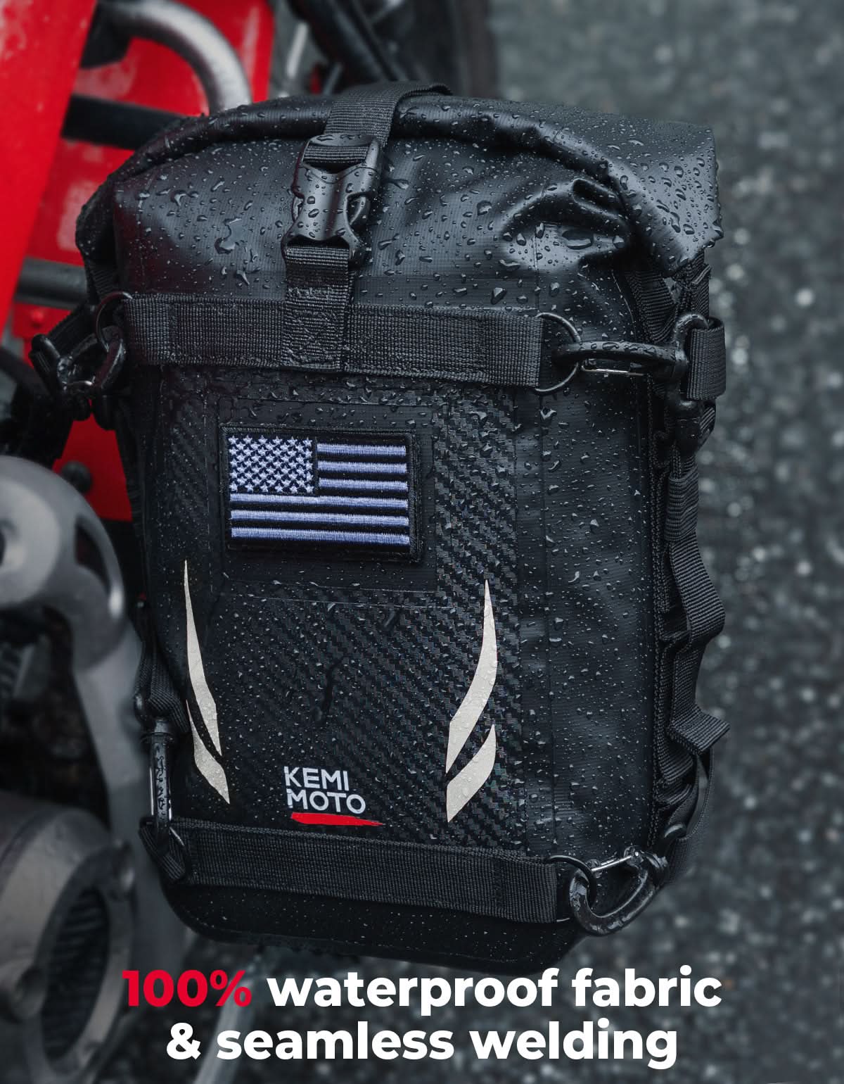 Universal Waterproof Motorcycle Tail Bag for Dirt Bike Adventure 6.5L Grey - Kemimoto