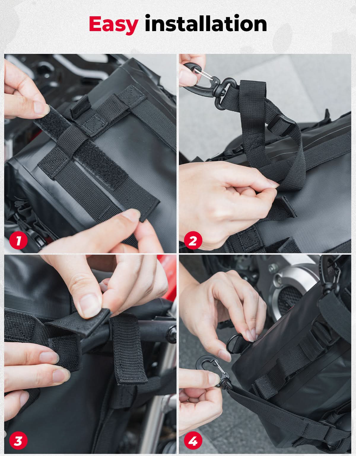 Universal Waterproof Motorcycle Tail Bag for Dirt Bike Adventure 6.5L Grey - Kemimoto