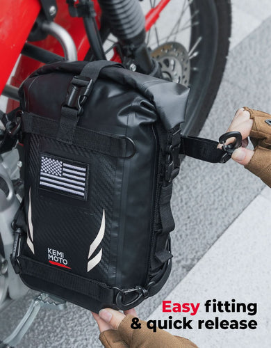 Universal Waterproof Motorcycle Tail Bag for Dirt Bike Adventure 6.5L Grey - Kemimoto