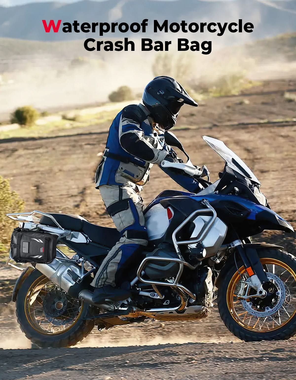 Universal Waterproof Motorcycle Tail Bag for Dirt Bike Adventure 6.5L Grey - Kemimoto