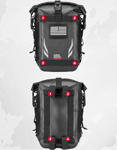 Universal Waterproof Motorcycle Tail Bag for Dirt Bike Adventure 6.5L Grey - Kemimoto
