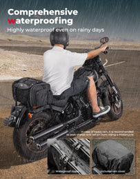 Motorcycle Travel Luggage Bags, 23L-30L Expandable Tail Bag - Kemimoto