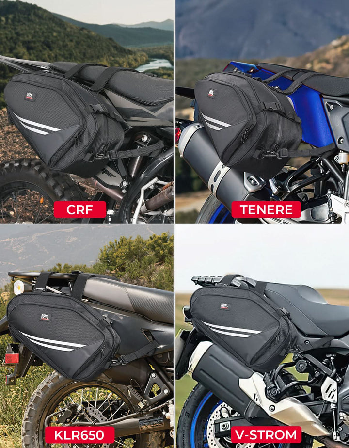 Motorcycle Saddlebags with Rain for Dirt Bike - Kemimoto