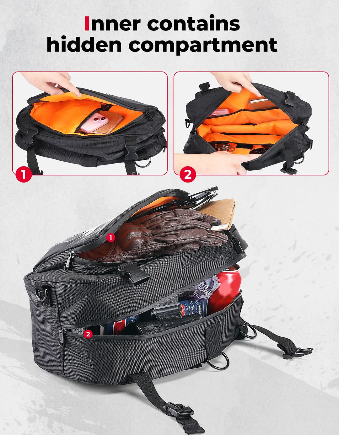 Motorcycle Saddlebags with Rain for Dirt Bike - Kemimoto