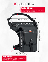 Motorcycle Leg Bag, 2.3L Capacity - Kemimoto