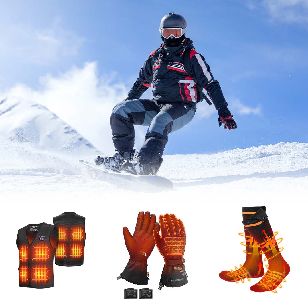 Winter Heated Vest & 2500mAh Heated Gloves & Unisex Heated Socks - Kemimoto