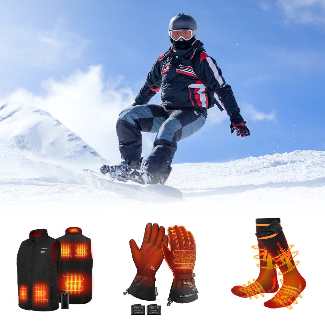 Classic Heated Vest & 2500mAh Heated Gloves & Unisex Heated Socks - Kemimoto
