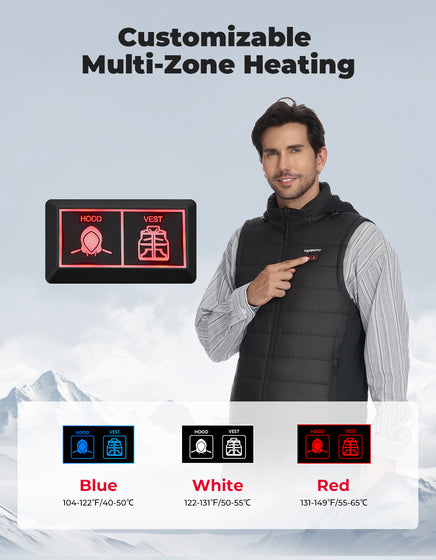 Heated Vest with customizable multi-zone heating