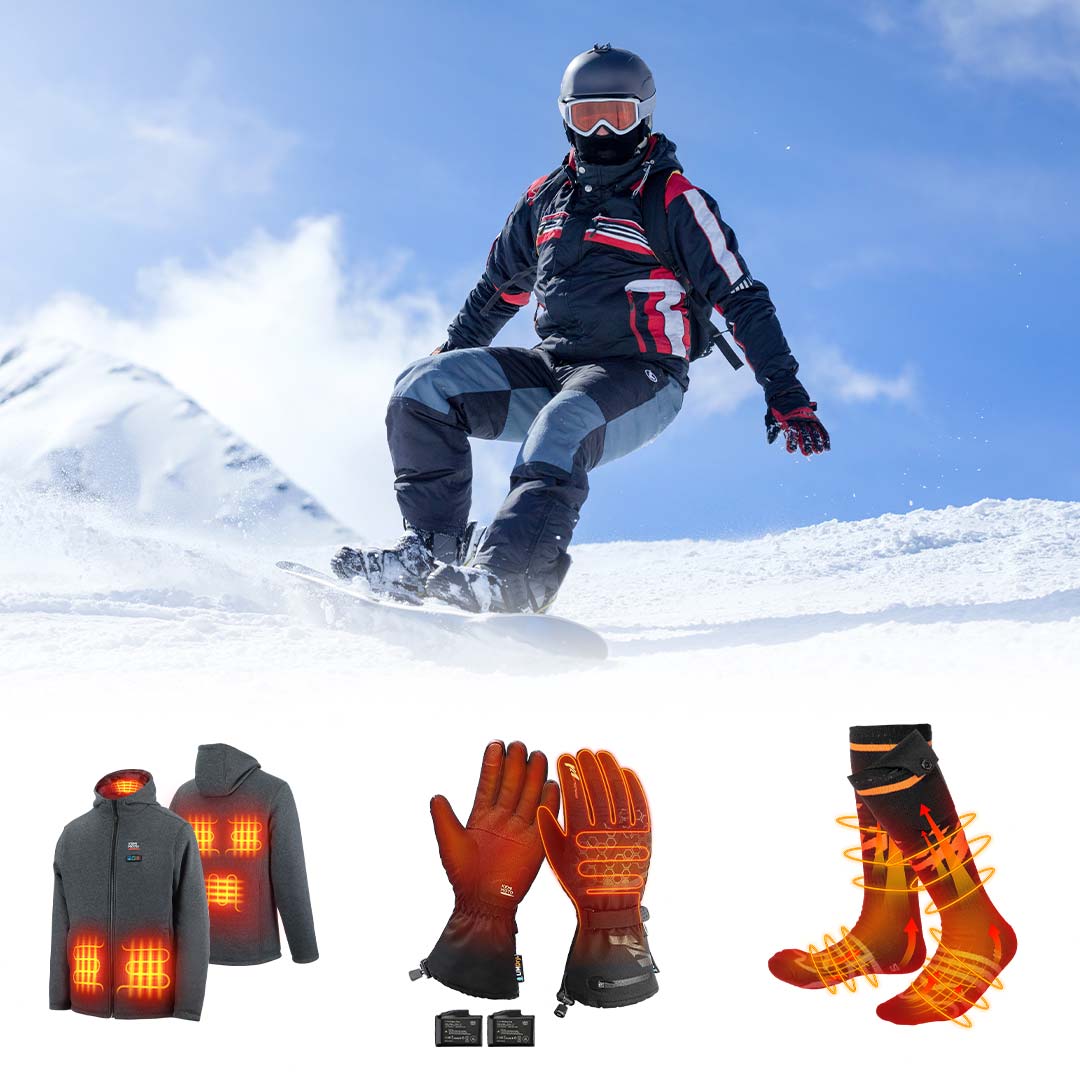 Heated Hoodie & 2500mAh Heated Gloves & Unisex Heated Socks - Kemimoto