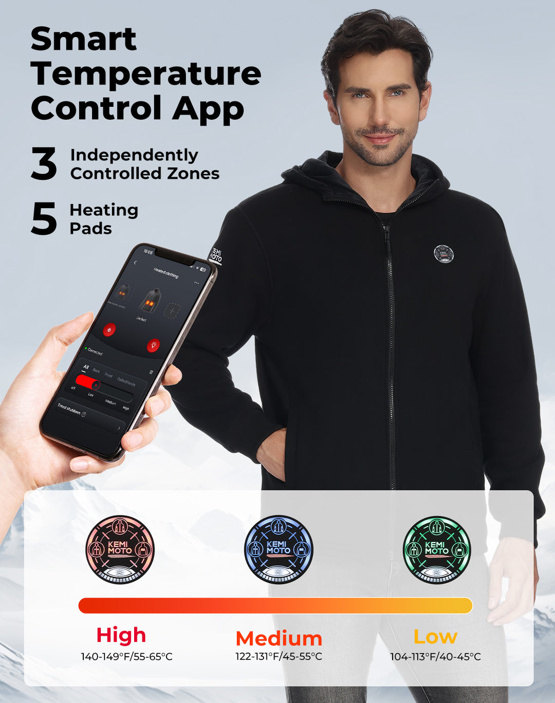 Heated Hoodie with 12V Battery Pack