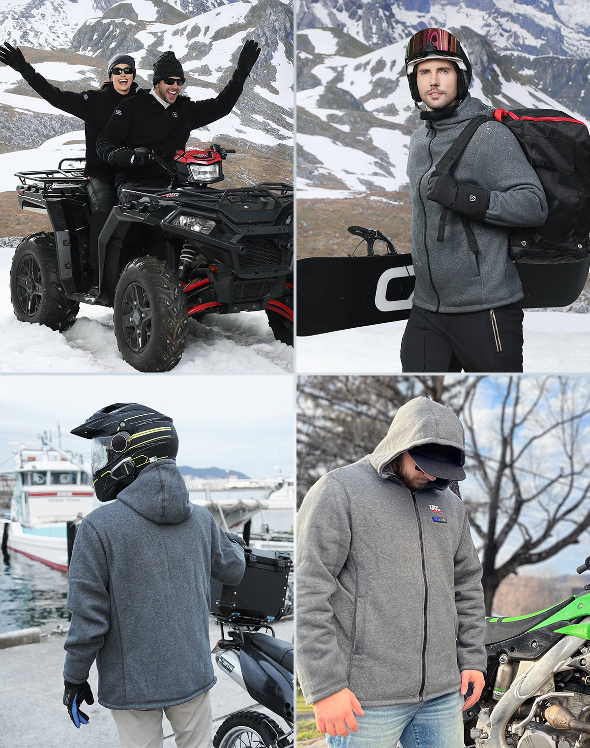 Heated Hoodie with 12V Battery Pack - Kemimoto