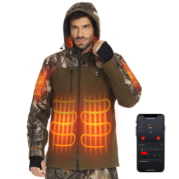 Hooded Heated Jackets with Battery Pack for Hunting Outdoor Hiking