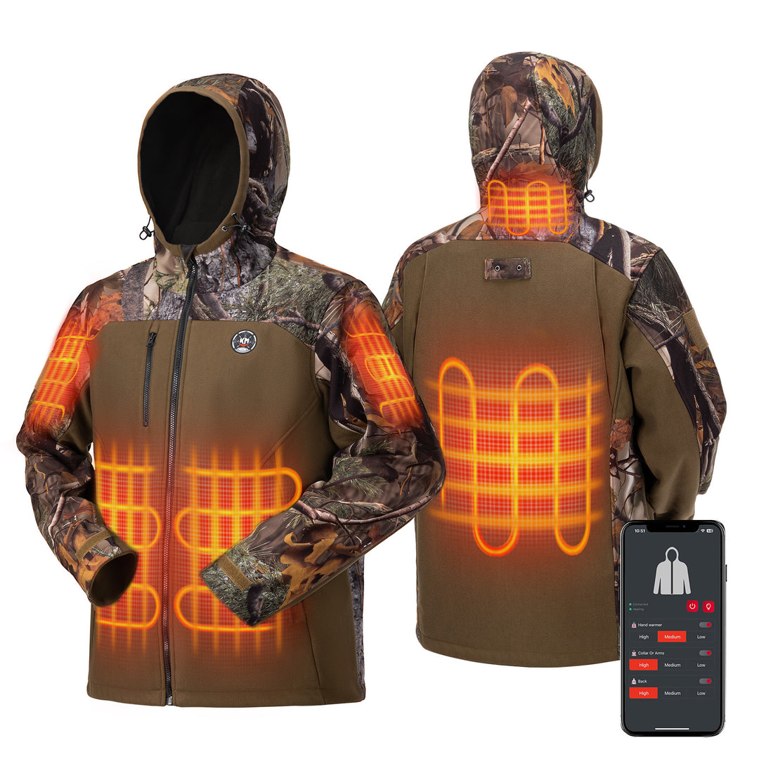Hooded Heated Jackets & Heated Pants for Hunting Hiking Camping - Kemimoto