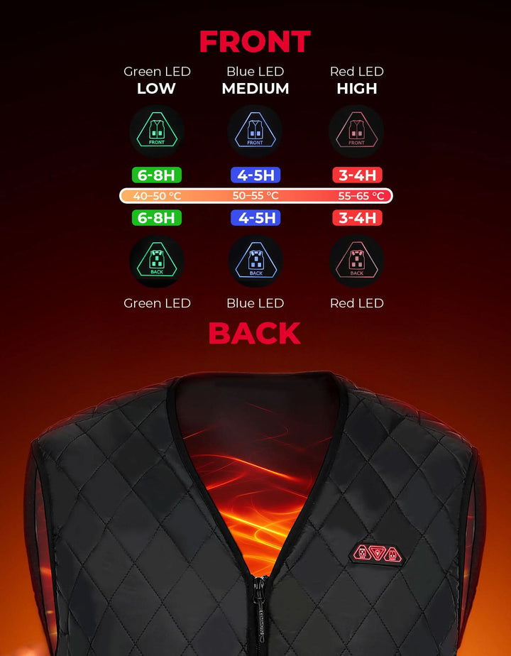 Heated Vest for Men Winter V-Neck Quilted Puffer Jacket (Batteries Not Included)