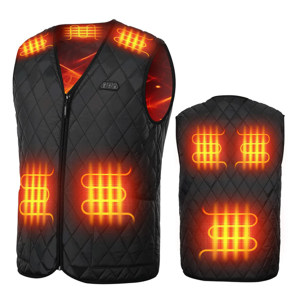 Men’s Heated Vest with Battery Pack Lightweight Quilted Winter Jacket - Kemimoto