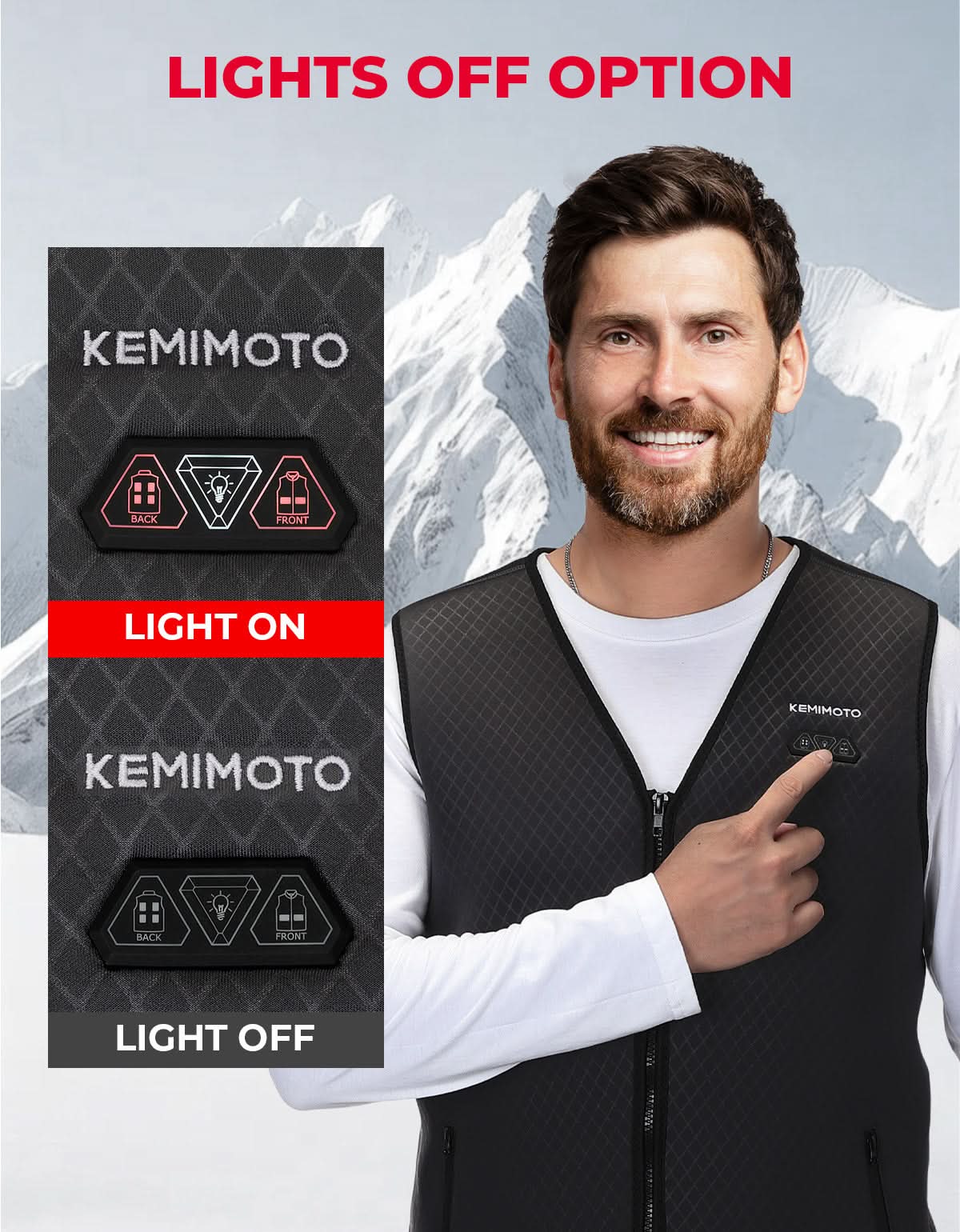Men’s Heated Vest – Electric Warming Vest for Hunting & Winter Sports (No Battery) - Kemimoto