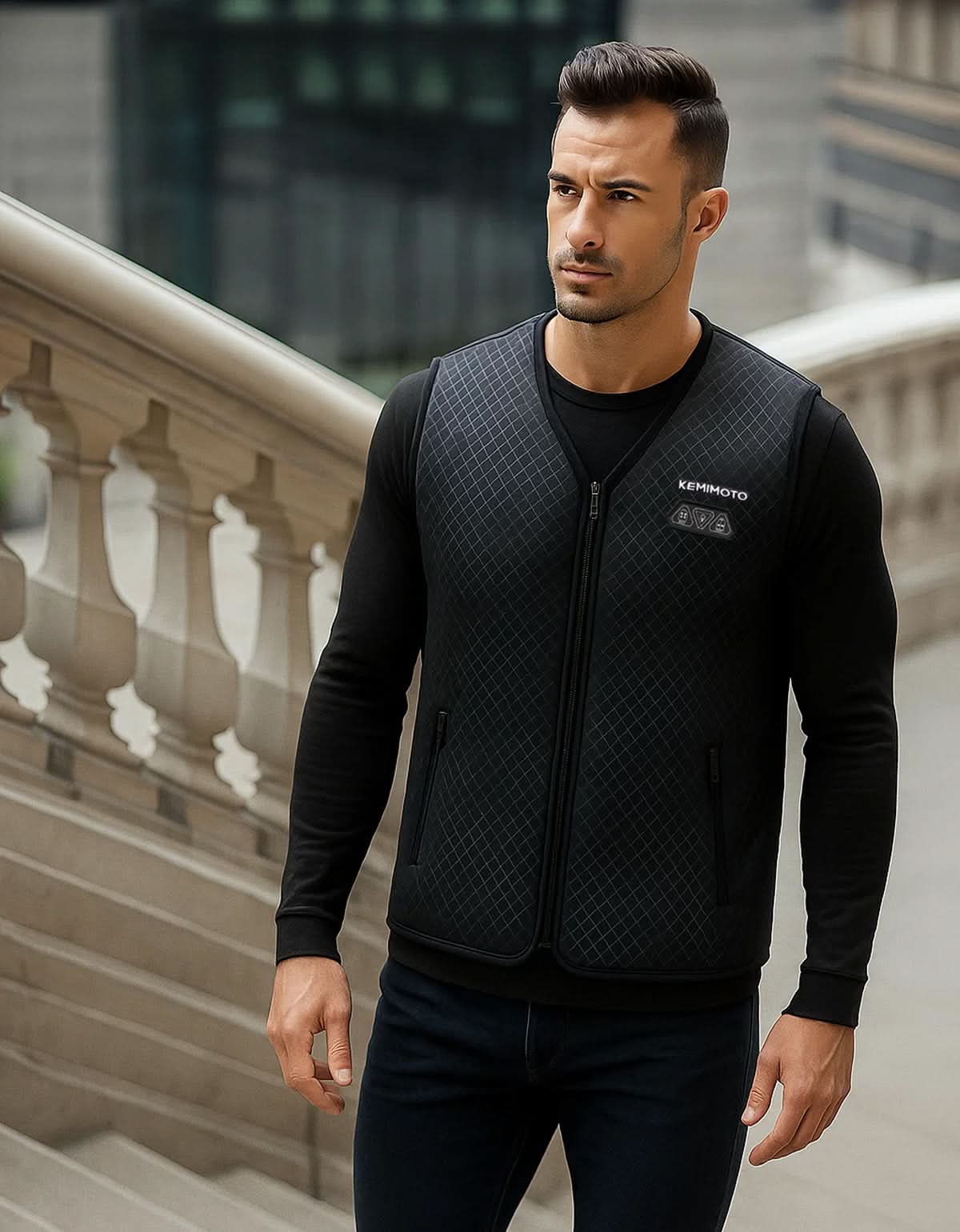 Men’s Heated Vest – Electric Warming Vest for Hunting & Winter Sports (No Battery) - Kemimoto