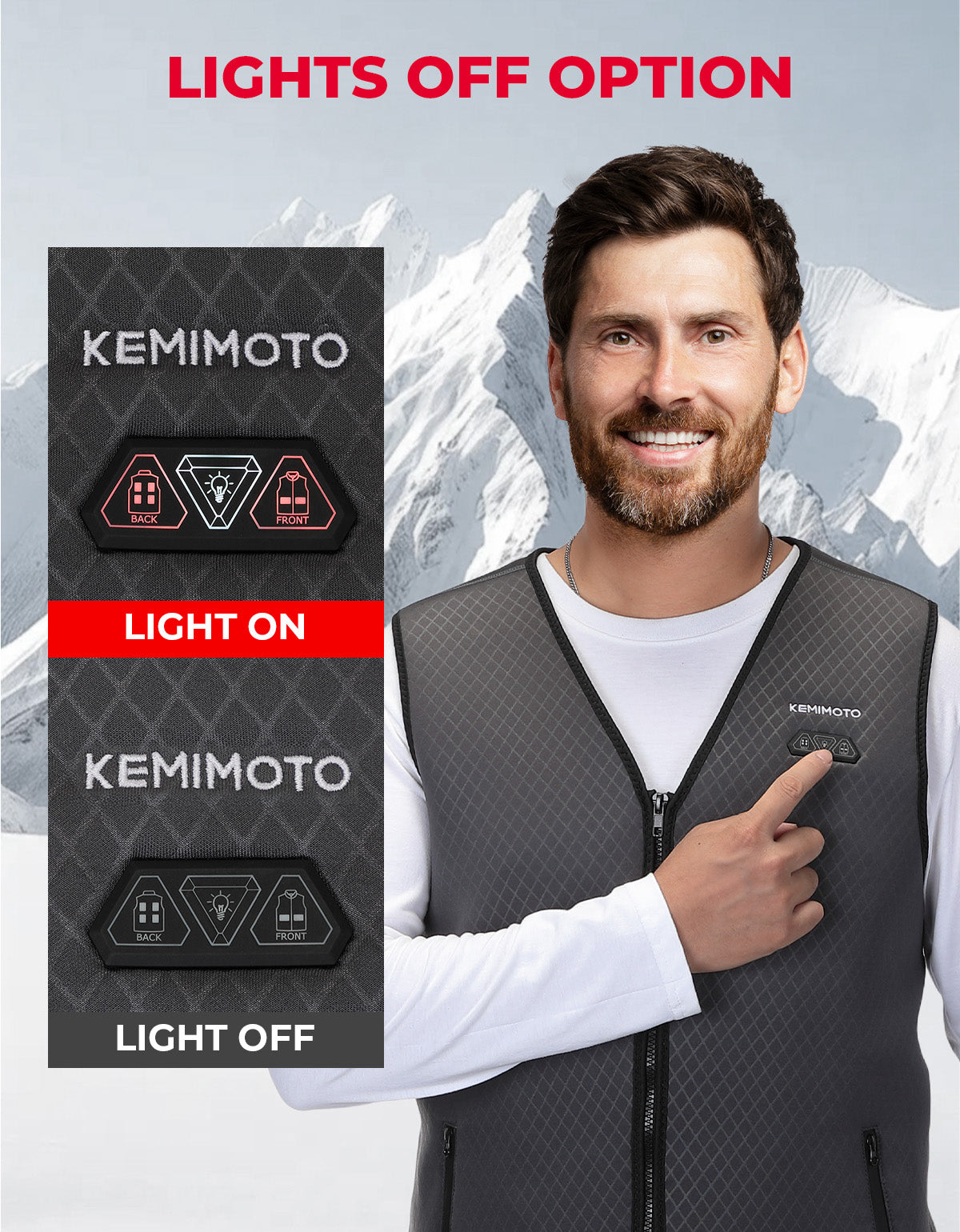 Men’s Heated Vest – Electric Warming Vest for Hunting & Winter Sports (No Battery) - Kemimoto