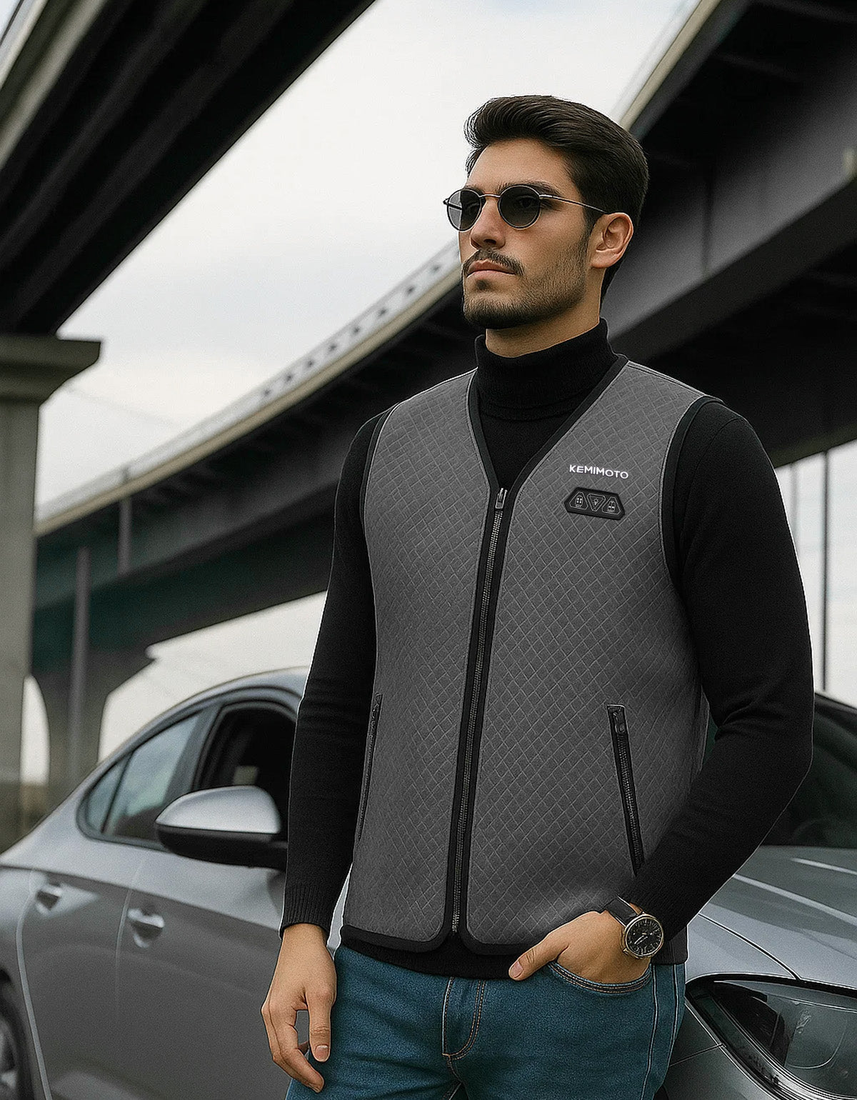 Men’s Heated Vest – Electric Warming Vest for Hunting & Winter Sports (No Battery) - Kemimoto