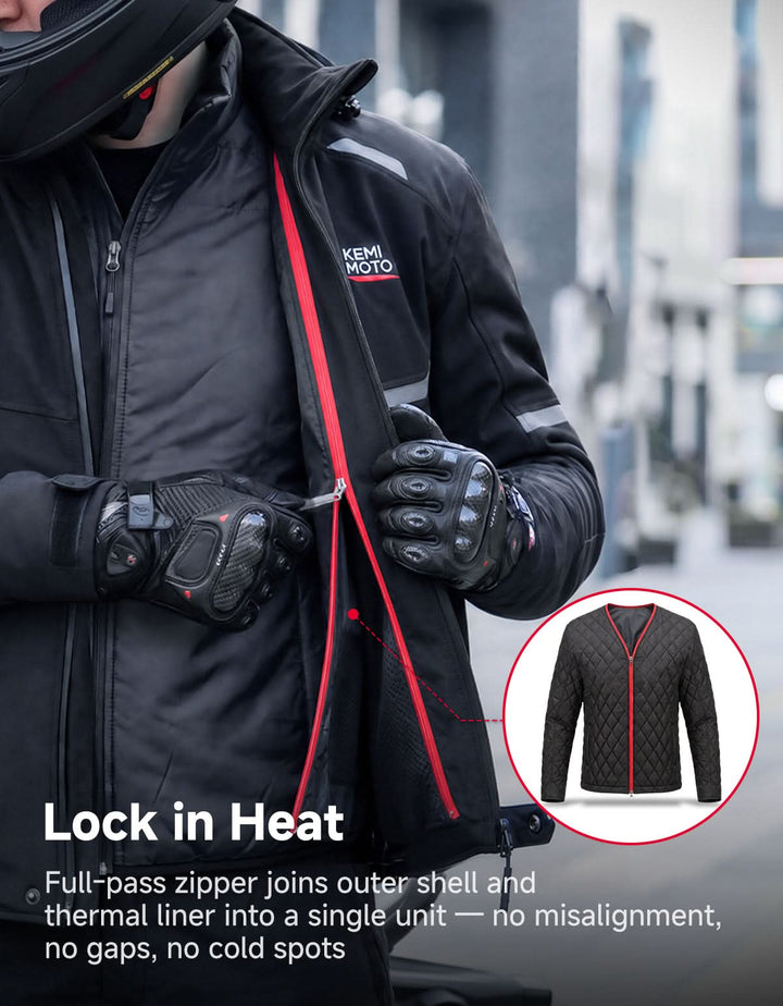 2-in-1 Detachable Liner CE Armor All Season Motorcycle Jacket