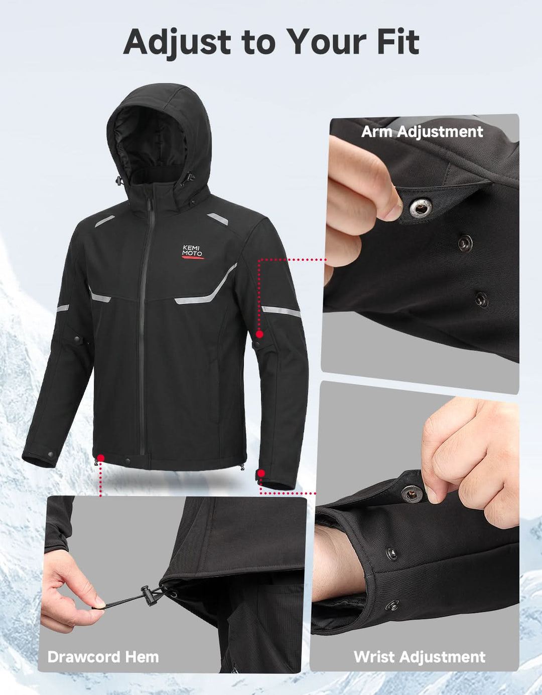 2-in-1 Detachable Liner CE Armor All Season Motorcycle Jacket