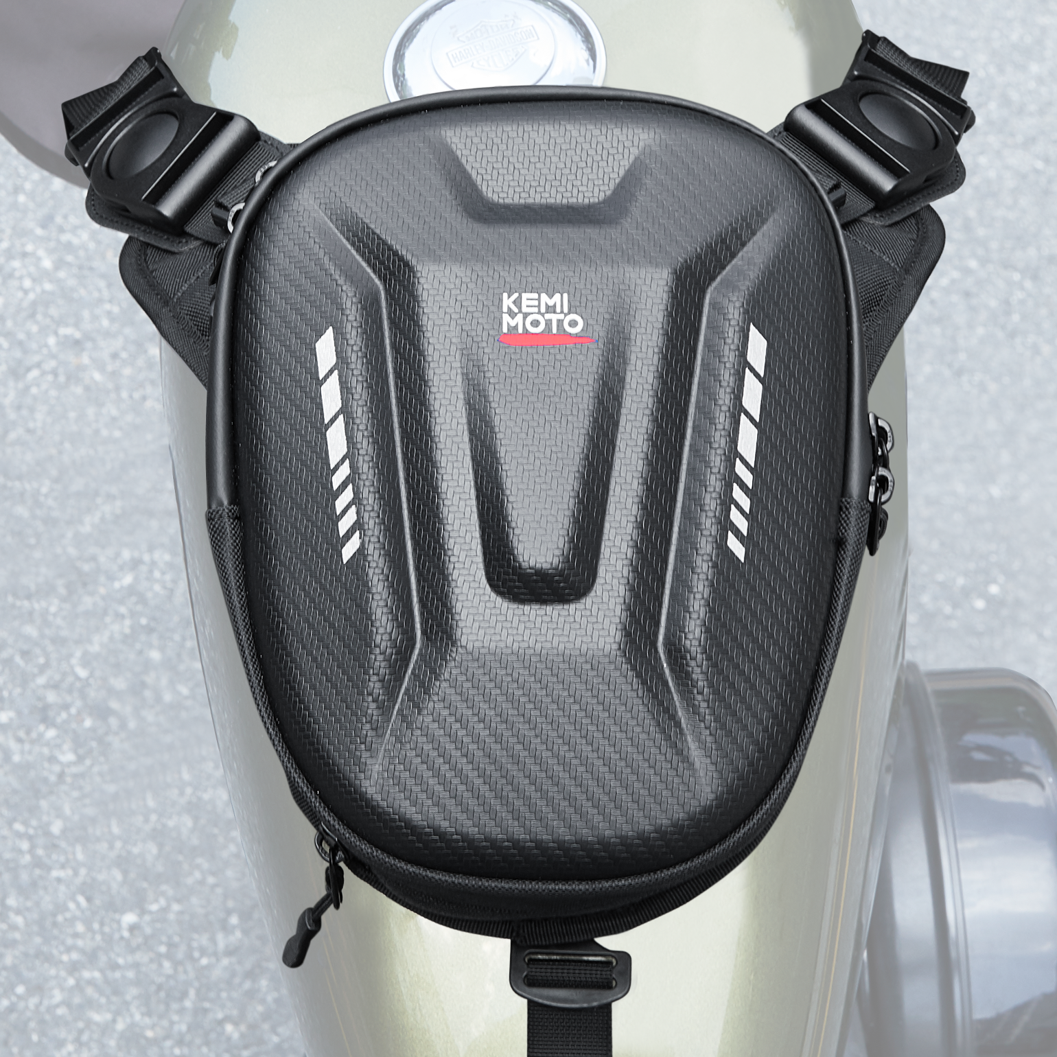 Motorcycle Tank Bag, 12L EVA Hard Shell Thigh Bag - Kemimoto