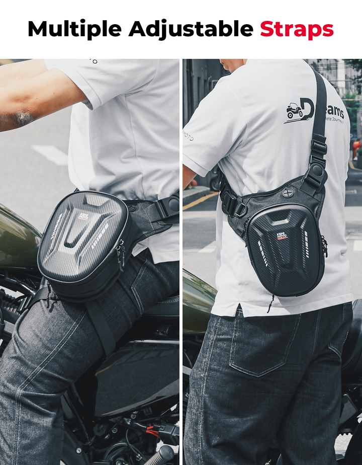Motorcycle Tank Bag, 12L EVA Hard Shell Thigh Bag - Kemimoto