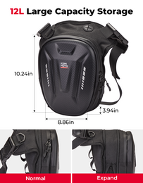 Motorcycle Tank Bag, 12L EVA Hard Shell Thigh Bag - Kemimoto