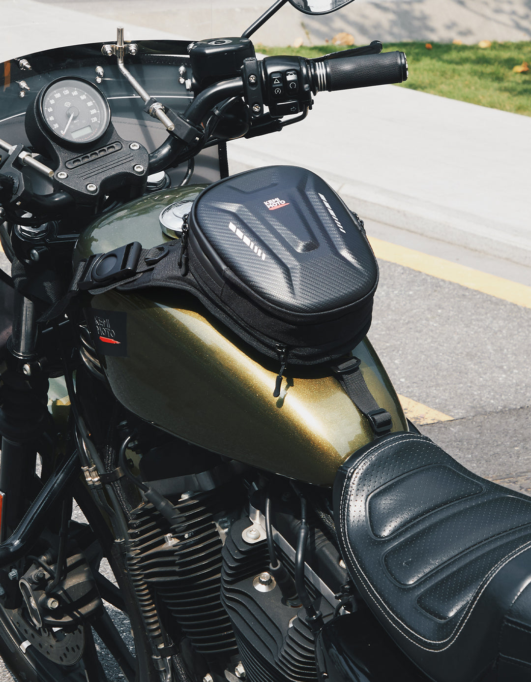Motorcycle Tank Bag, 12L EVA Hard Shell Thigh Bag - Kemimoto