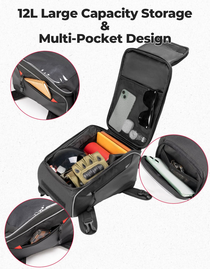 Motorcycle Tank Bag with Waterproof Cover for Most Motorcycles - Kemimoto