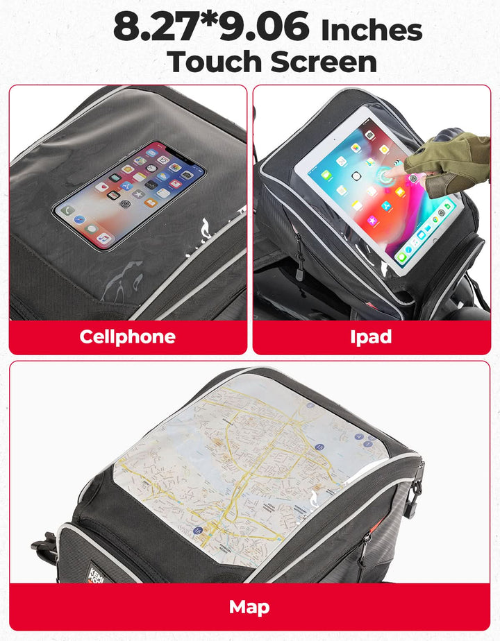 Motorcycle Tank Bag with Waterproof Cover for Most Motorcycles - Kemimoto