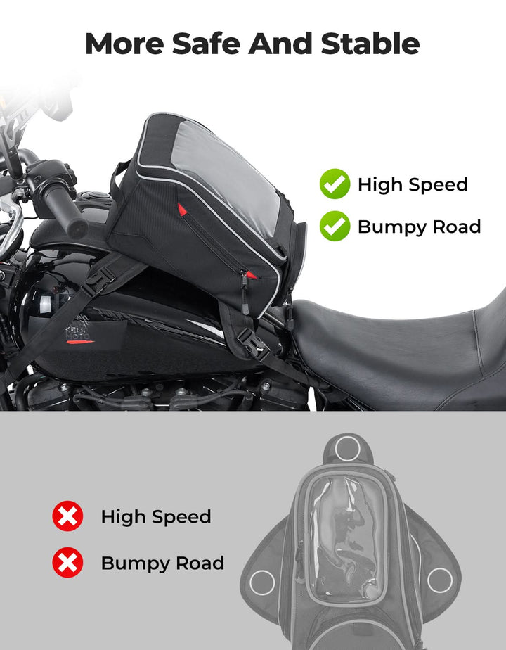 Motorcycle Tank Bag with Waterproof Cover for Most Motorcycles - Kemimoto