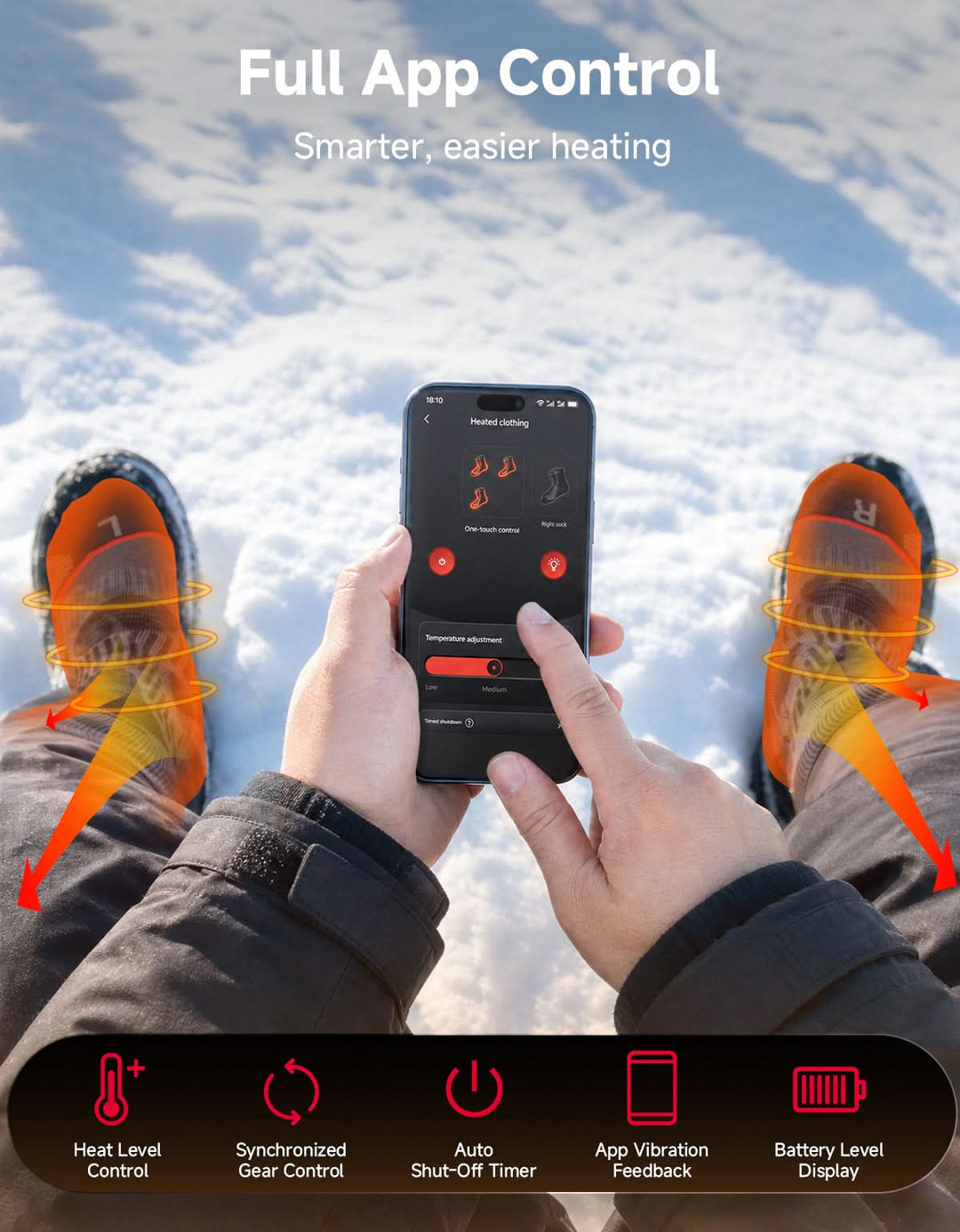 Heated Socks for Men & Women – 3-Zone Heating with App Control