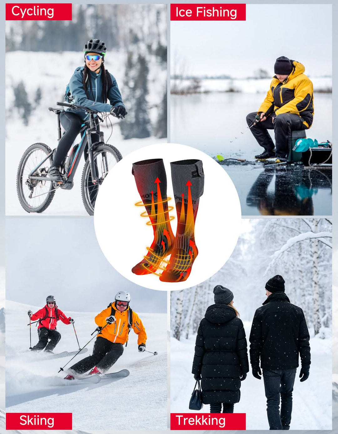 Heated Socks for Men & Women – 3-Zone Heating with App Control