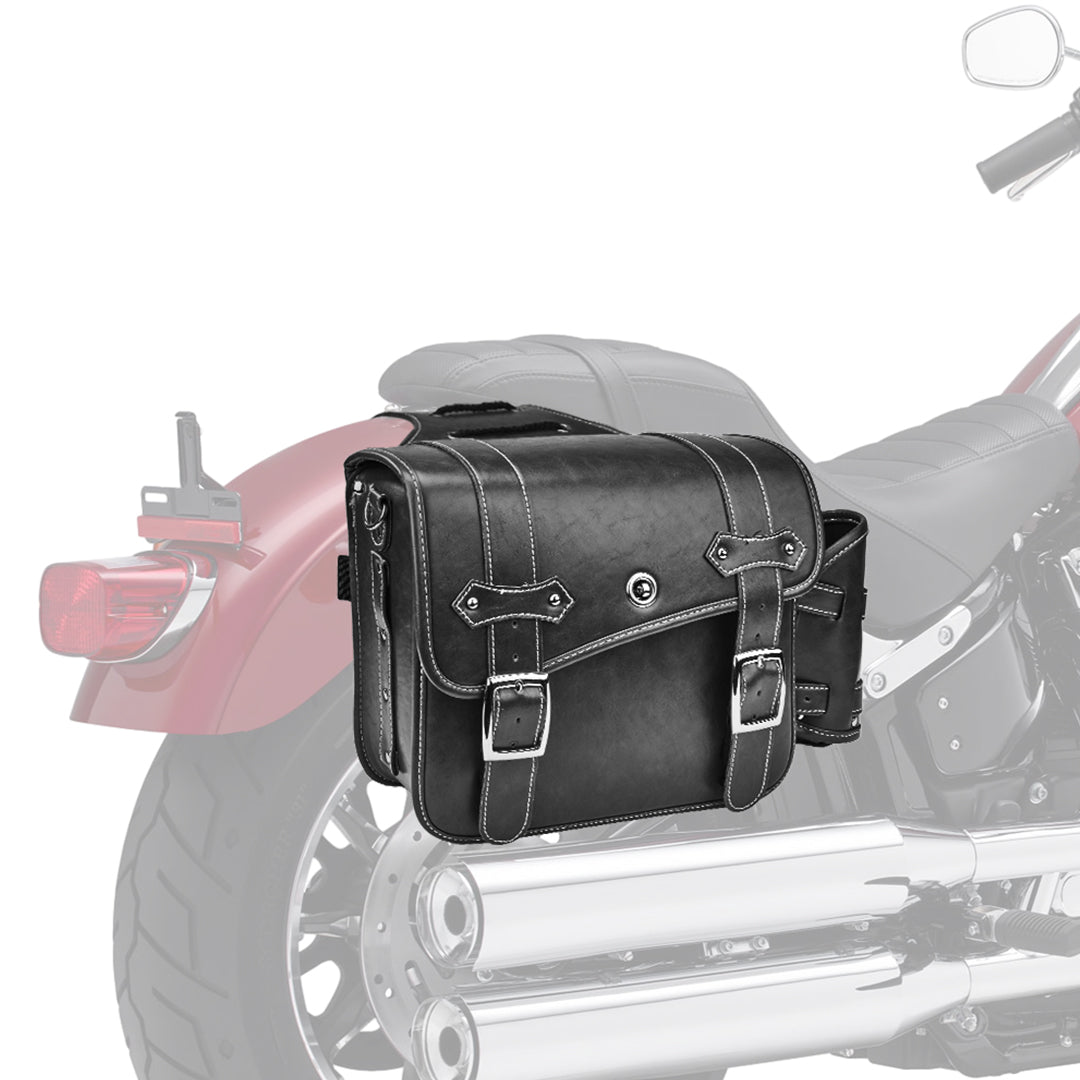 Motorcycle PU Leather Saddlebag With Cup Pocket