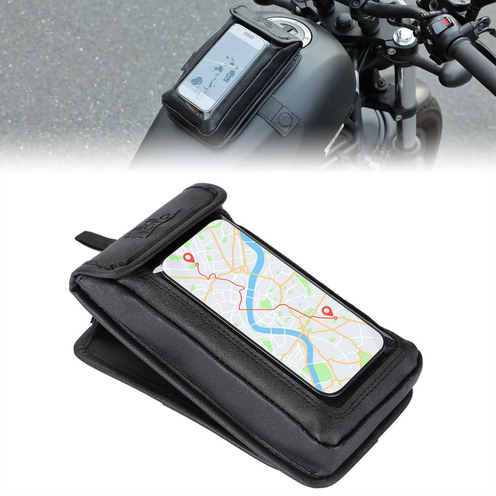 Magnetic PU Leather Motorcycle Tank Phone Bag, 6.9 Inch - Kemimoto