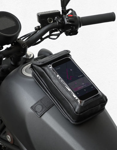 Magnetic PU Leather Motorcycle Tank Phone Bag, 6.9 Inch - Kemimoto