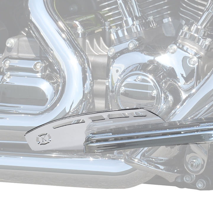 Motorcycle Rider Footboard Heel Guard, Chrome