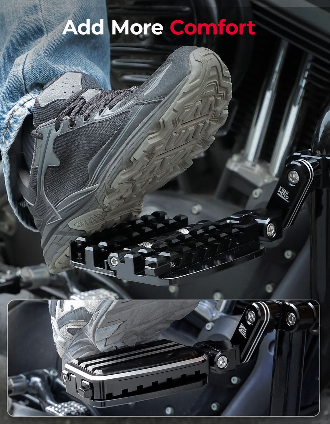 CNC Highway Pegs For 1.25" Motorcycle Engine Guard