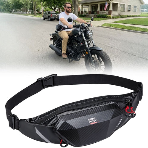 Motorcycle Waist Bag with EVA Hard Shell - Kemimoto