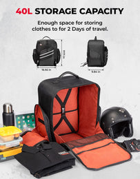Motorcycle Sissy Bar Bag, 40LMotorcycle Luggage Rack Tail Bag - Kemimoto