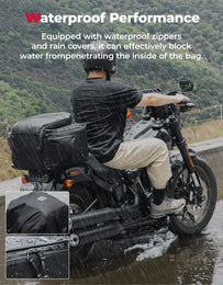 Motorcycle Sissy Bar Bag, 40LMotorcycle Luggage Rack Tail Bag - Kemimoto