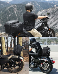 Motorcycle Sissy Bar Bag, 40LMotorcycle Luggage Rack Tail Bag - Kemimoto