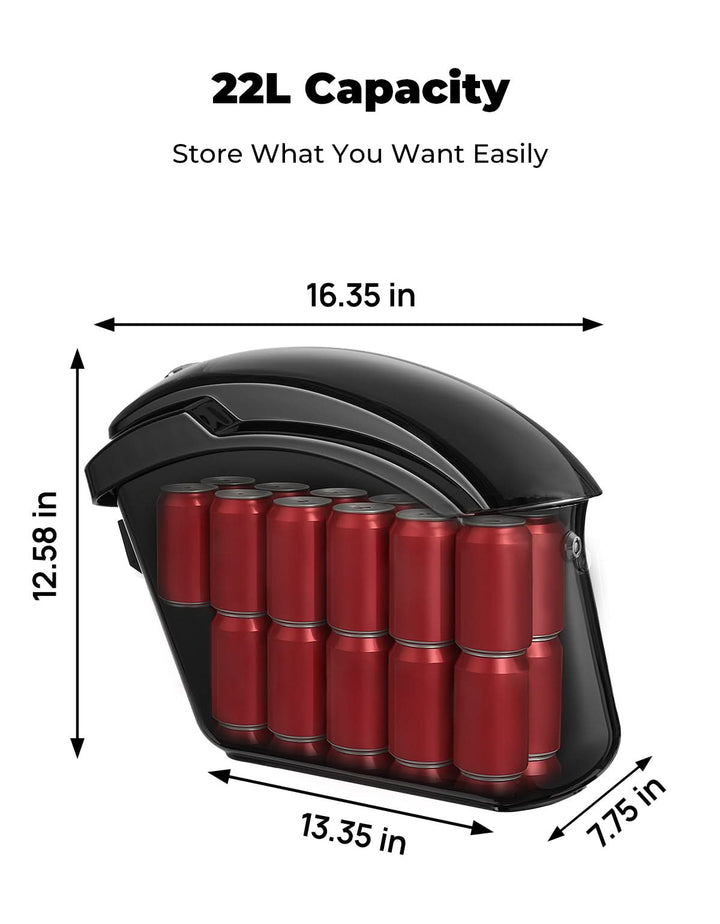 22L Hard Saddlebags with Lock, Waterproof for Cruiser & Dyna - Kemimoto