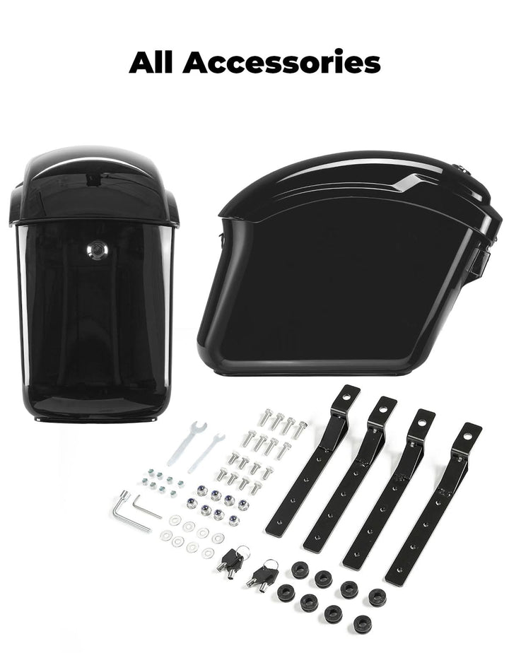 22L Hard Saddlebags with Lock, Waterproof for Cruiser & Dyna - Kemimoto