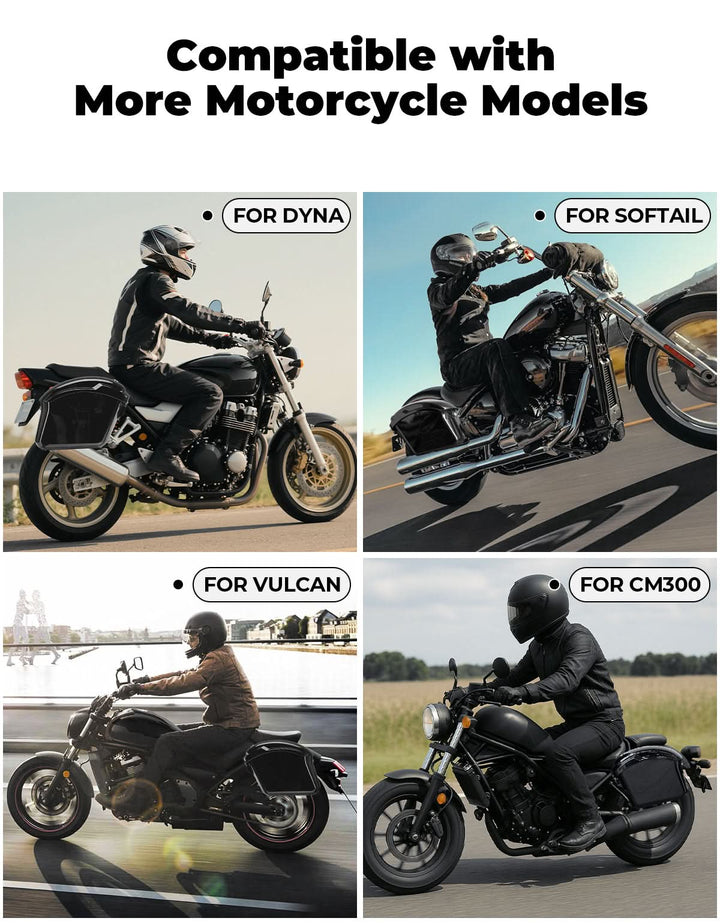 22L Hard Saddlebags with Lock, Waterproof for Cruiser & Dyna - Kemimoto