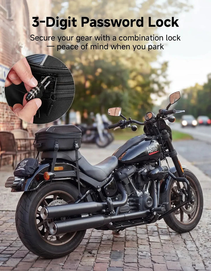 11-21L Expandable EVA Hard Shell Motorcycle Tail Bag For Touring Commuting