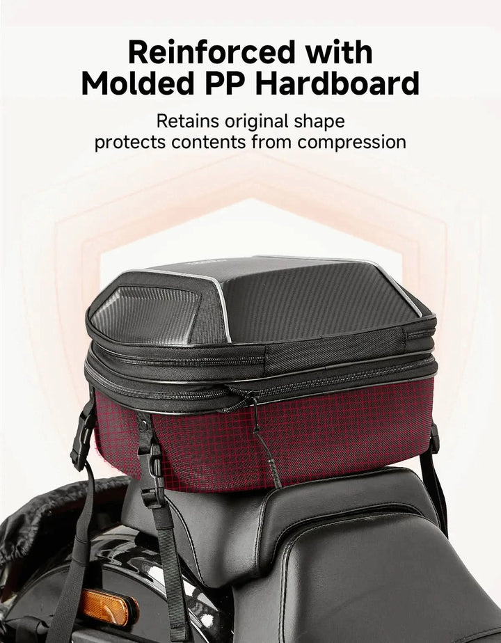 11-21L Expandable EVA Hard Shell Motorcycle Tail Bag For Touring Commuting