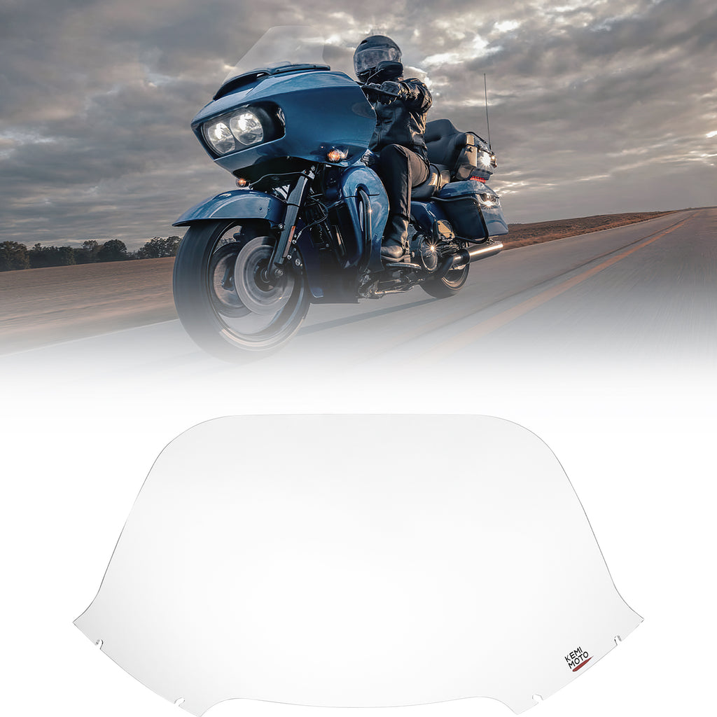 thumbnail image 2 of 10.5" Clear Wave Windshield For Harley Touring Street Glide 2014-2024 – ABS Plastic 2 of 5